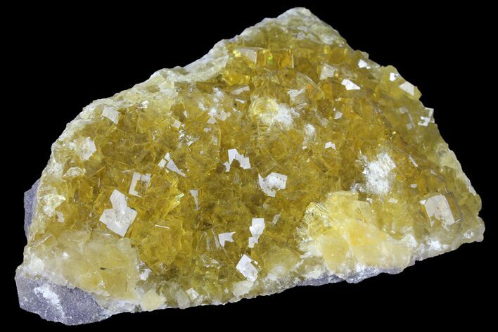Yellow, Cubic Fluorite Crystal Cluster - Spain #98709